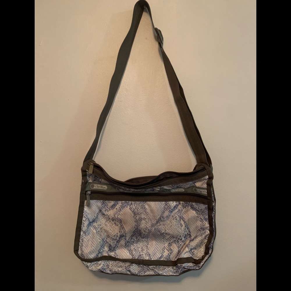 Snake skin print Lesportsac crossbody bag, used